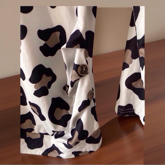 Leopard Print Tunic Blouse - XL - Button Detail + Flattering Fit - Picture 6 of 12